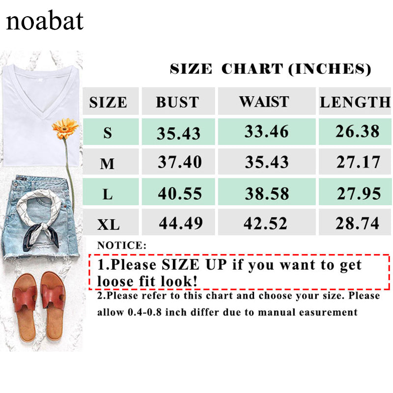noabat Womens V Neck T-shirts