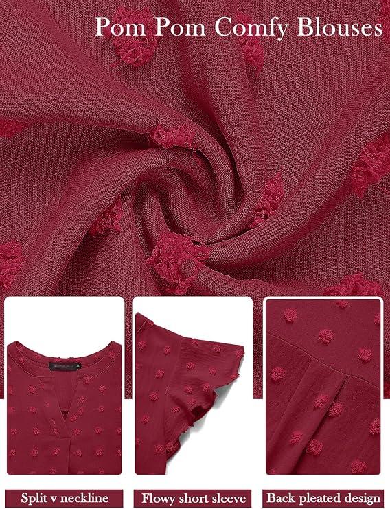 ELF QUEEN Women's V Neck Flowy Blouse
