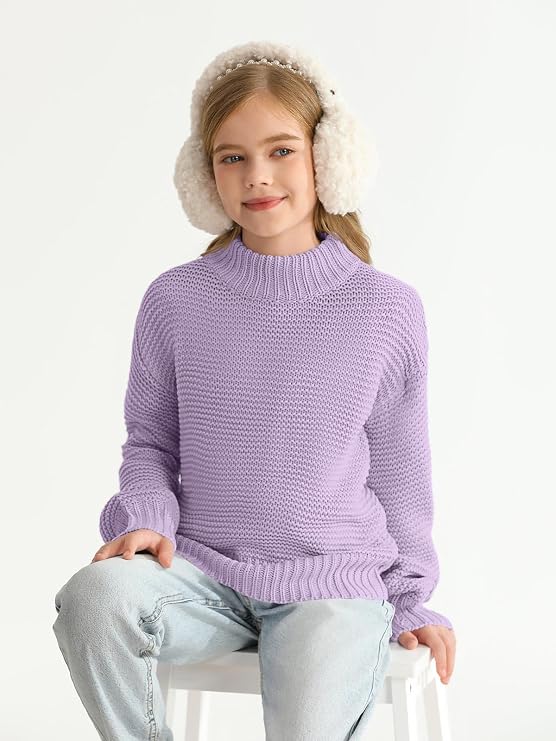 storeofbaby Girls Mock Neck Pullover Jumpers