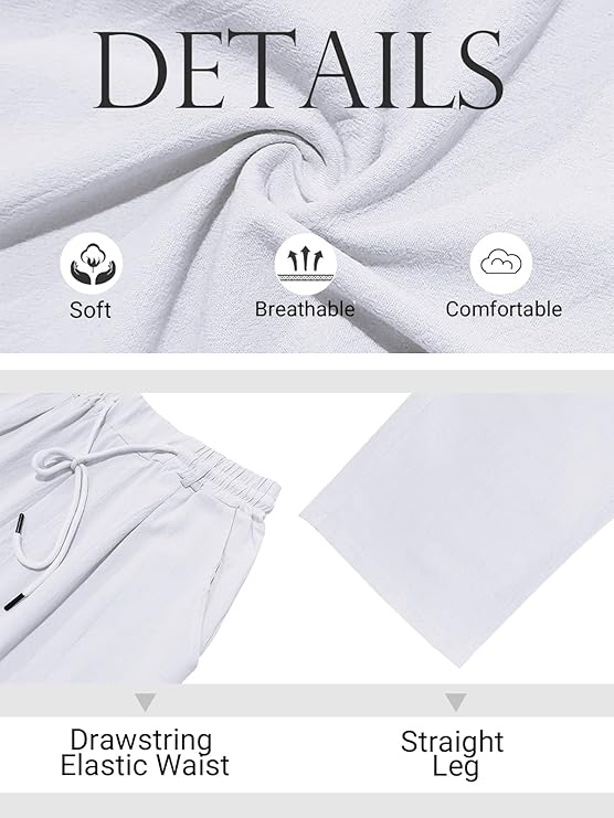 Woenzaia Mens Casual Linen Pants