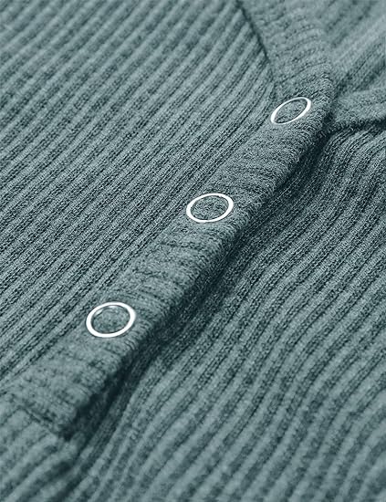 CHICZONE Women's V Neck Ribbed Knit Button T Shirts