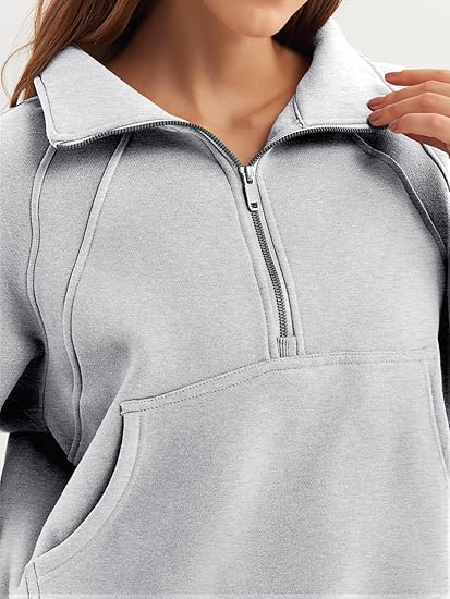 Crazy Grid Womens Half Zip Cropped Hoodies