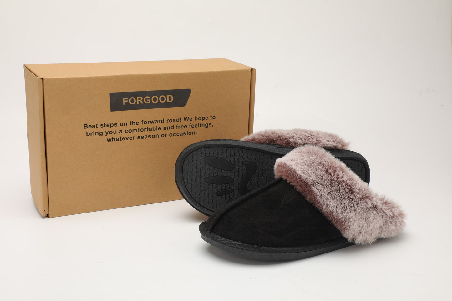 FORGOOD Women Winter Fuzzy House Slippers