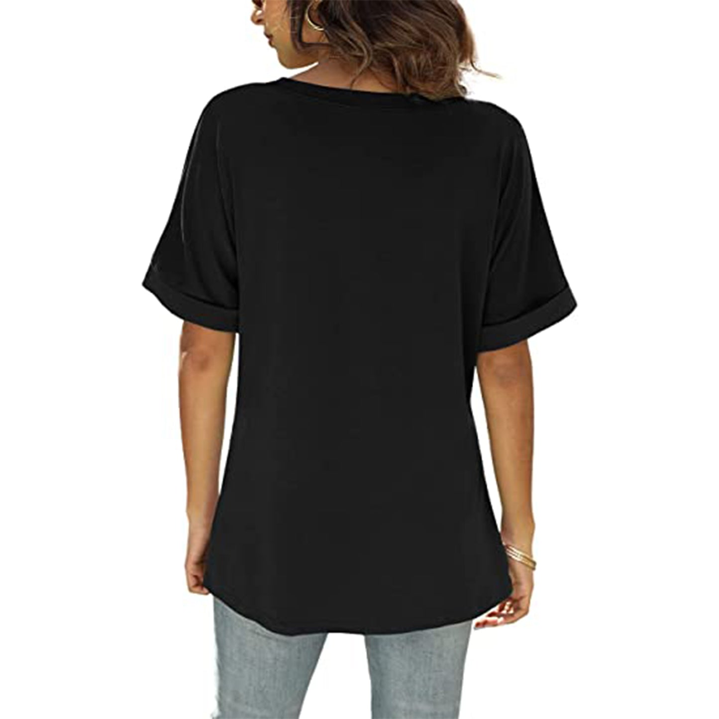 SINCHA Women's Short Sleeve V-Neck Tee T-Shirt