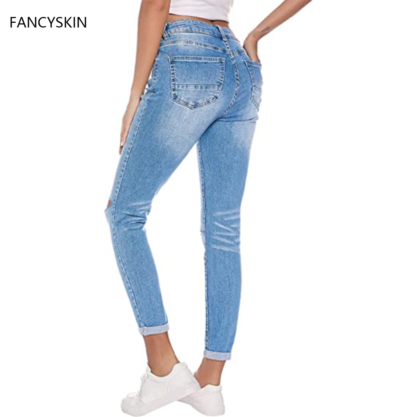 FANCYSKIN Women's Ripped Boyfriend Jeans