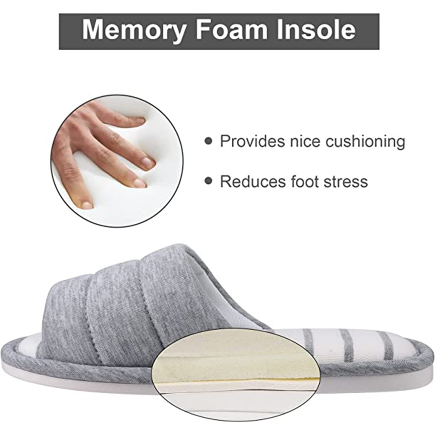 SINCHA Womens Open Toe House Slippers