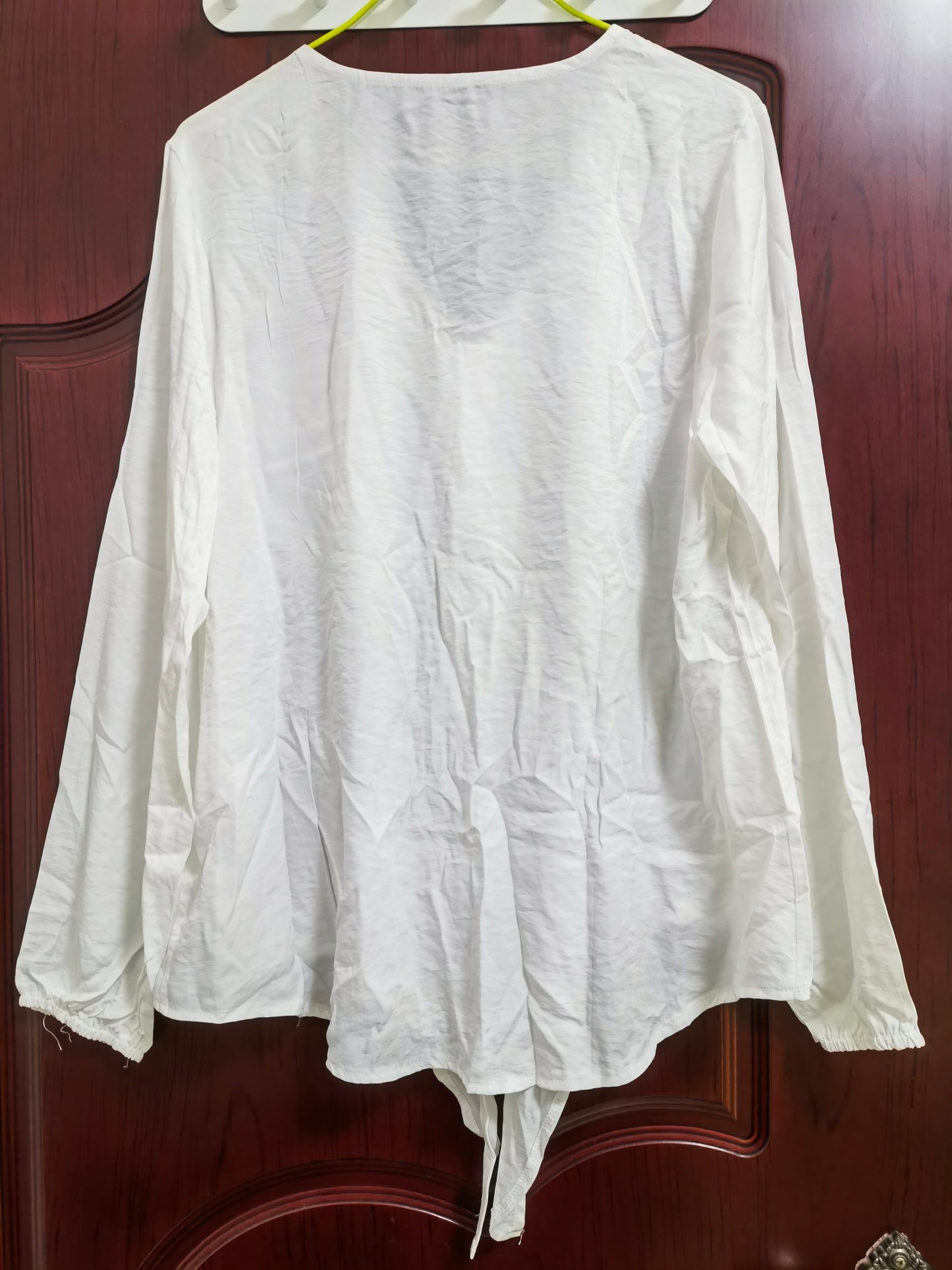 agape baby Women's V Neck Button Down Shirts Casual Long Sleeve Tie Knot Tops Blouses