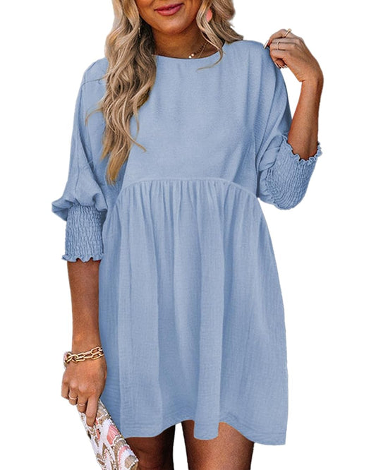 StunShow Womens 3/4 Sleeve Mini Dress