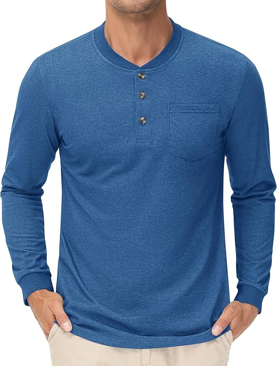 Woenzaia Men's Henley Shirts