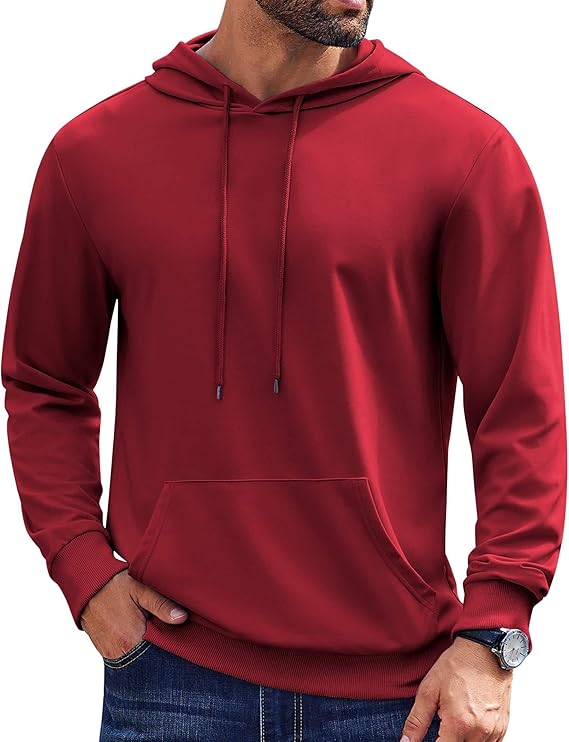 Woenzaia Mens Hoodies Pullover Long Sleeve