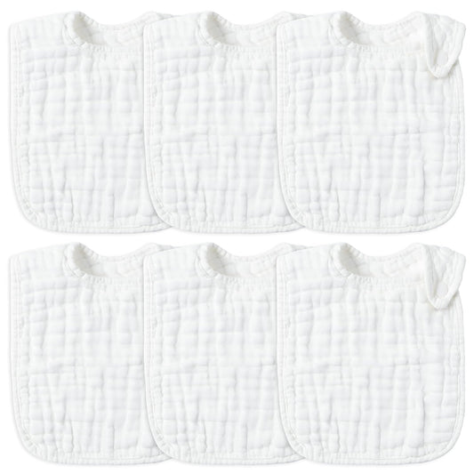 storeofbaby 6Pcs Snap Muslin Cloth Baby Bibs