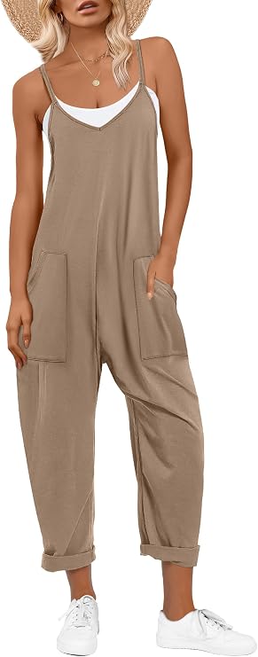 onlypuff Women Overalls Sleeveless Jumpsuits