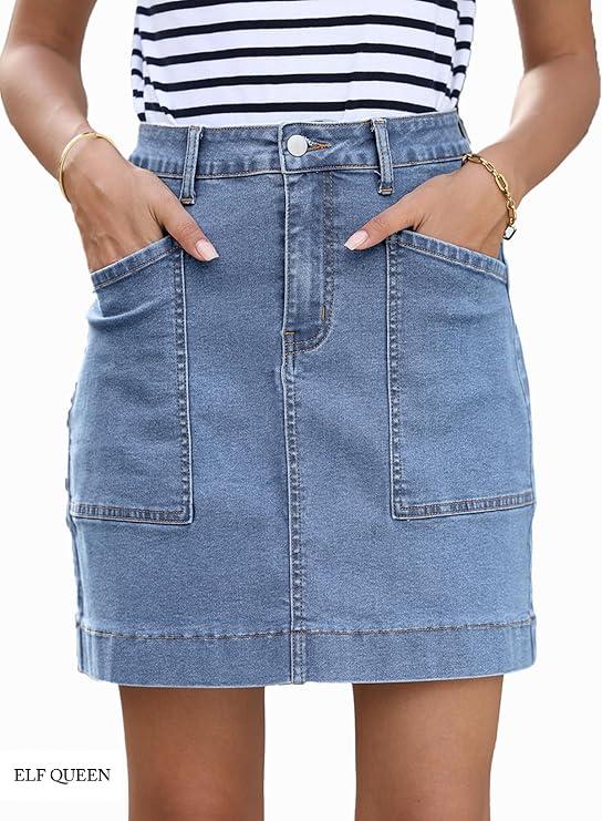 ELF QUEEN Women's Jean Skirt