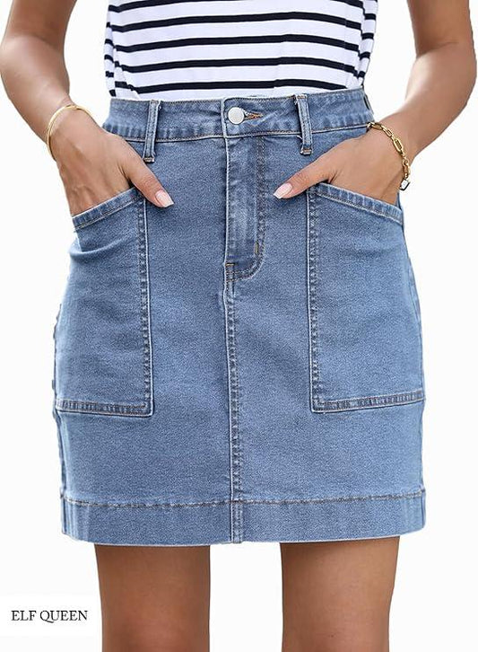 ELF QUEEN Women's Jean Skirt