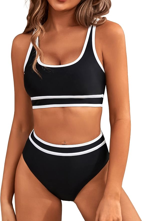 onlypuff Womens High Waisted Swimwear