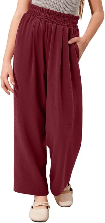 storeofbaby Girls High Waist Wide Leg Pants