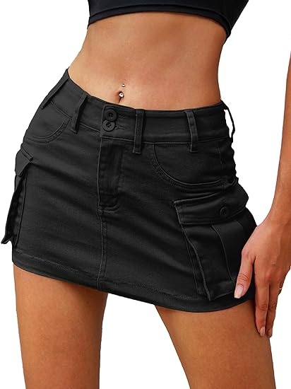 MODARANI High Stretchy Cargo Skirt for Women