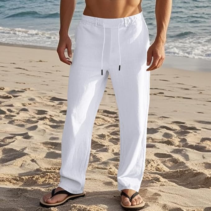 Woenzaia Mens Casual Linen Pants