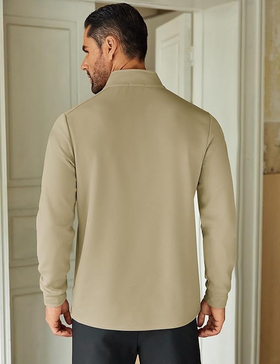 Woenzaia Men's Quarter Zip Up Sweatshirts