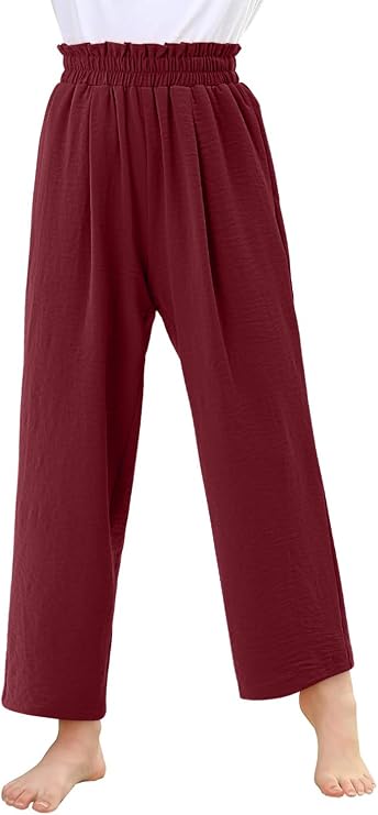 storeofbaby Girls High Waist Wide Leg Pants