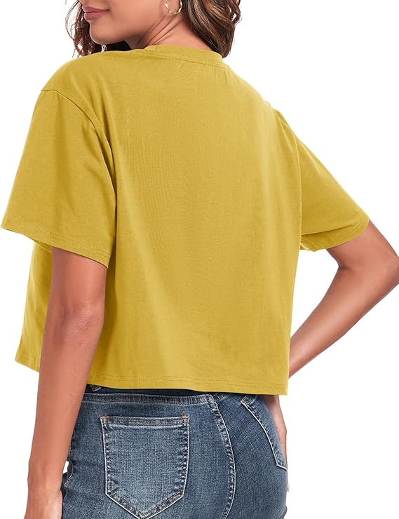 JOINFREE Women's Oversized Cropped T Shirts