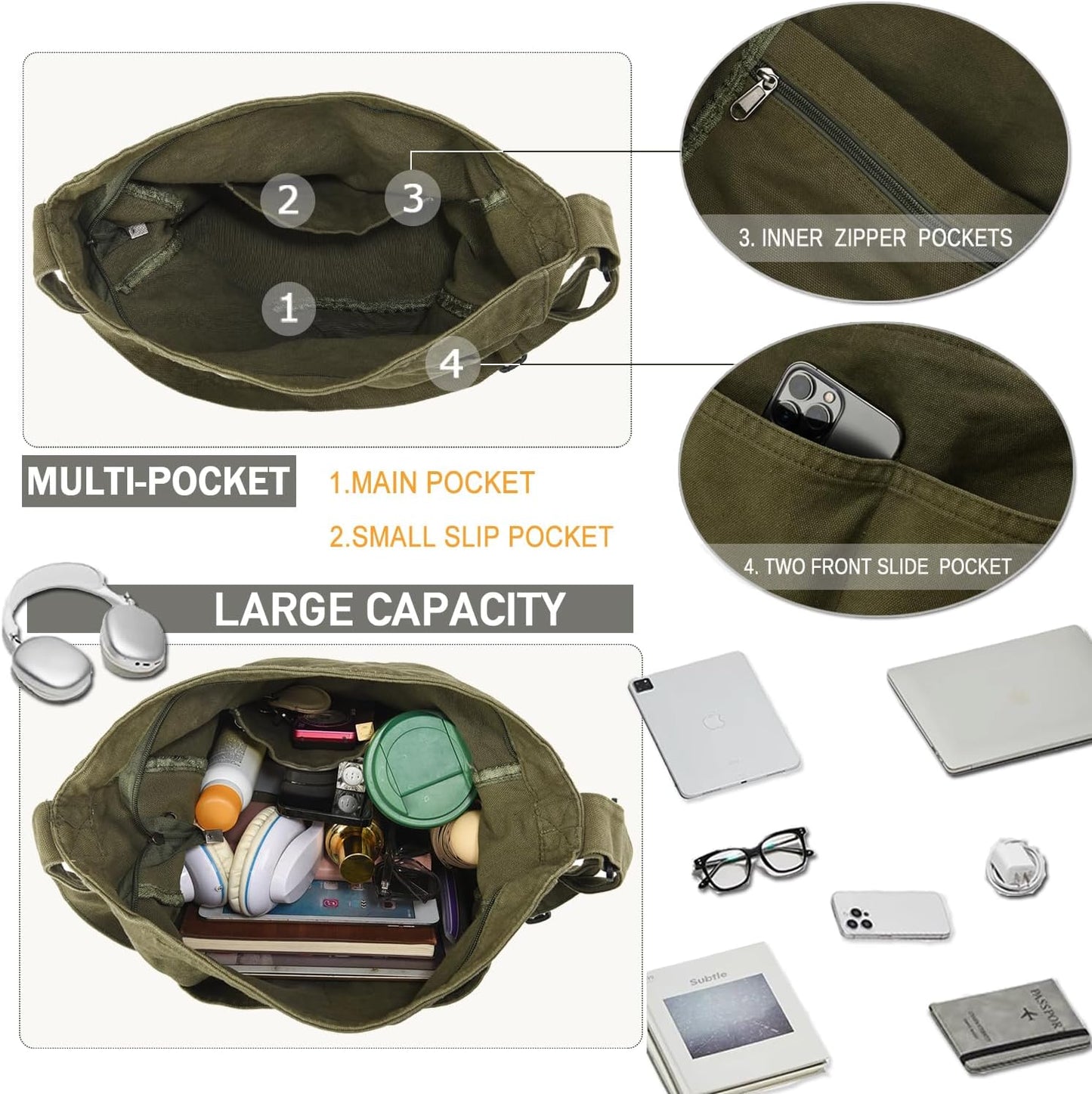Scurtain Canvas Tote Satchels