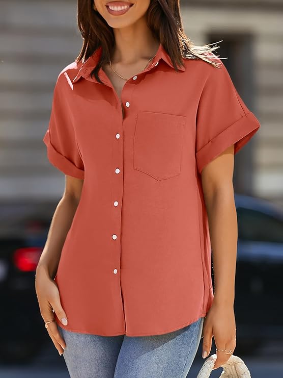 ELF QUEEN Womens Button Down Shirts