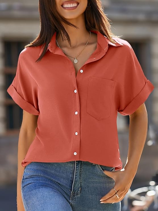 ELF QUEEN Womens Button Down Shirts