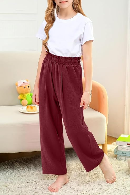 storeofbaby Girls High Waist Wide Leg Pants