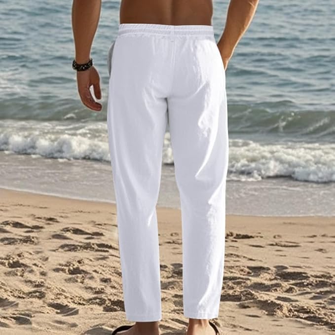 Woenzaia Mens Casual Linen Pants