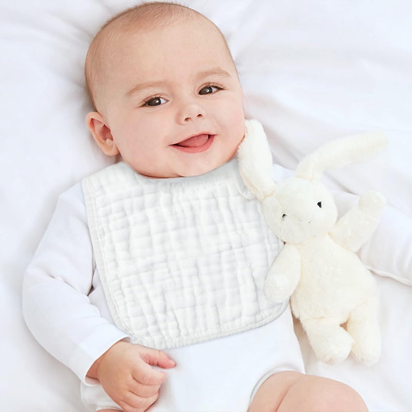 storeofbaby 6Pcs Snap Muslin Cloth Baby Bibs