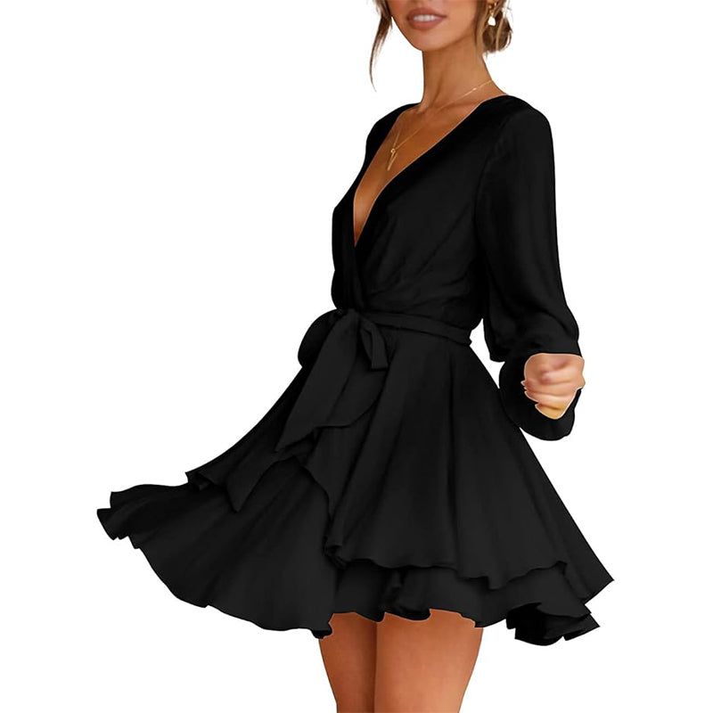 MINGALONDON Women's Deep V-Neck Dresses