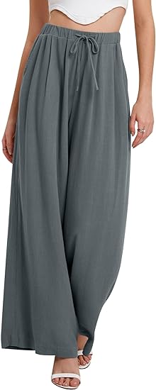 MODARANI Womens Linen Palazzo Pants