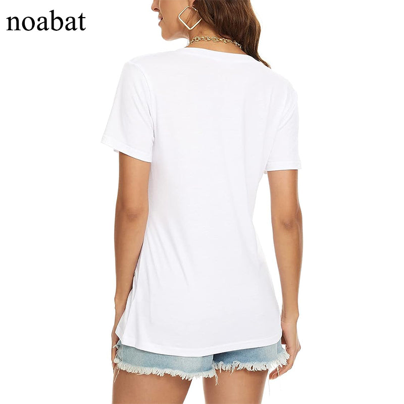 noabat Womens V Neck T-shirts