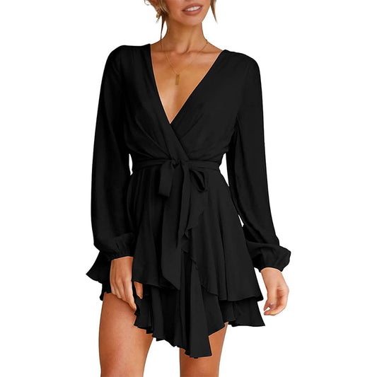 MINGALONDON Women's Deep V-Neck Dresses