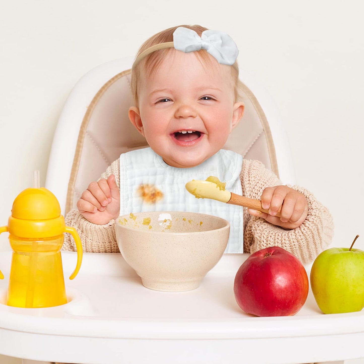 storeofbaby 6Pcs Snap Muslin Cloth Baby Bibs