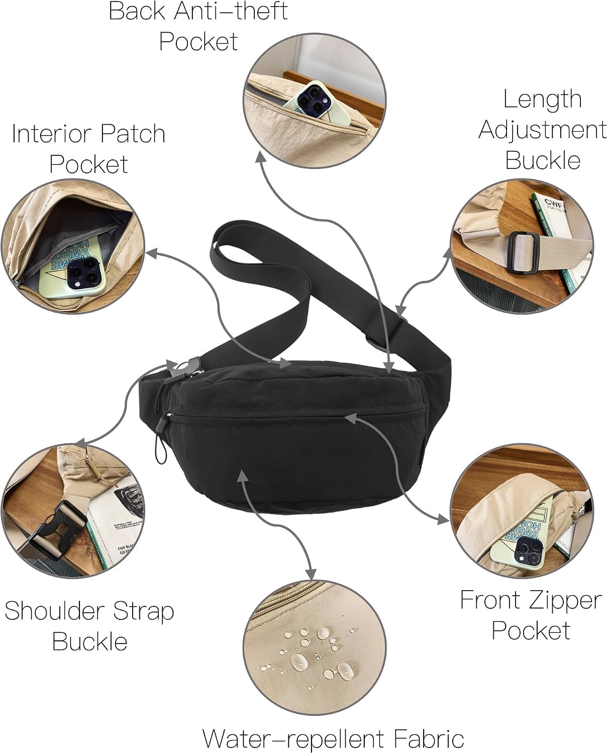Scurtain Water-Resistant Bum bags