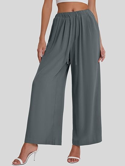 MODARANI Womens Linen Palazzo Pants