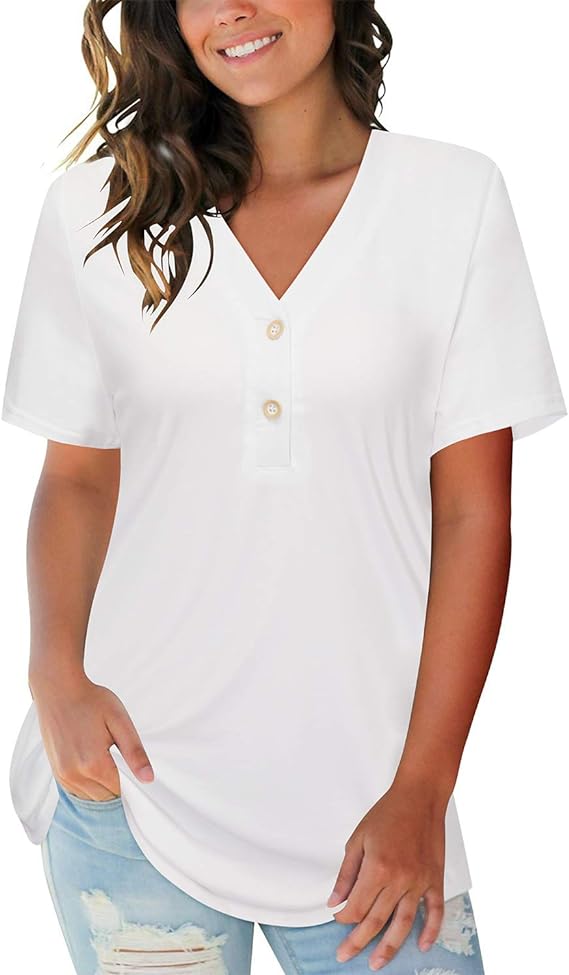 Mystry Zone Women's V Neck Short Sleeved T-Shirts