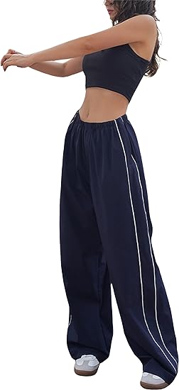 KISSMODA  Womens Wide Leg Sports Pants