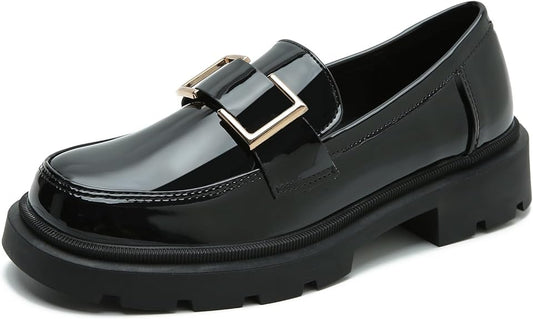 Leisfit Women's Leather Oxford Mary Janes Shoes