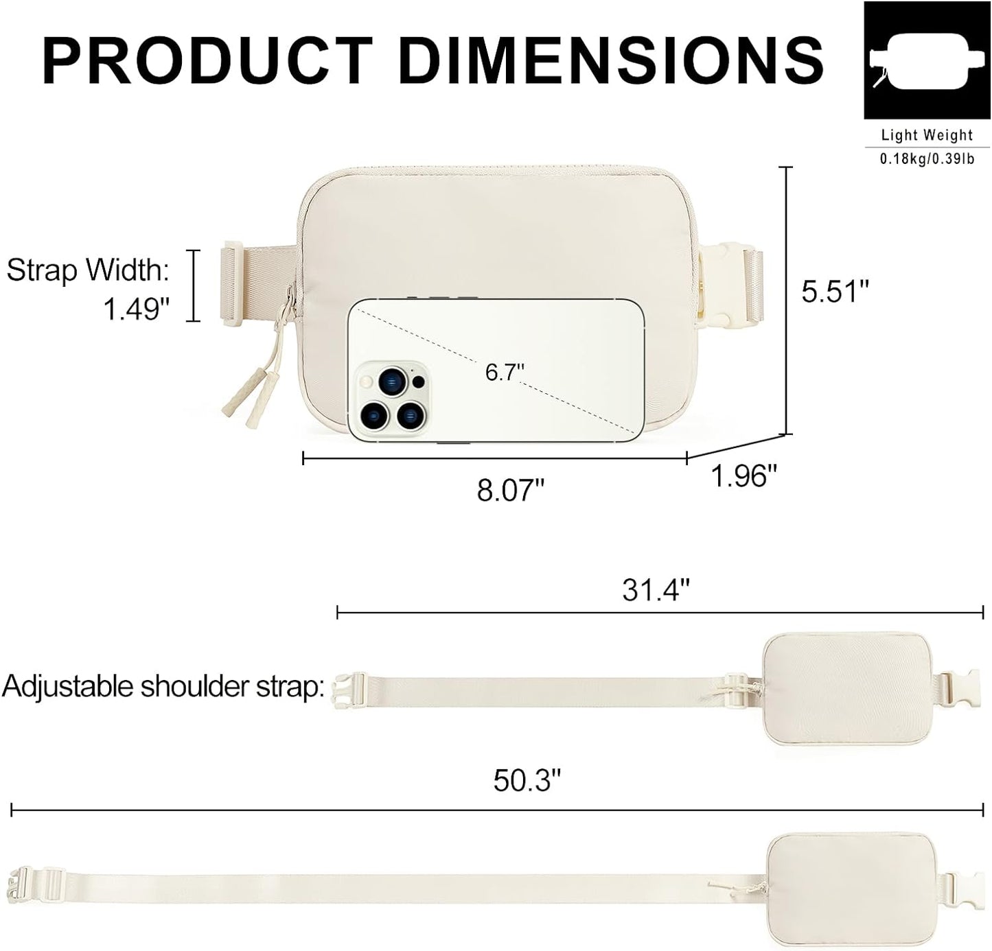 MODARANI Women's Fanny Waist Bag with Adjustable Strap
