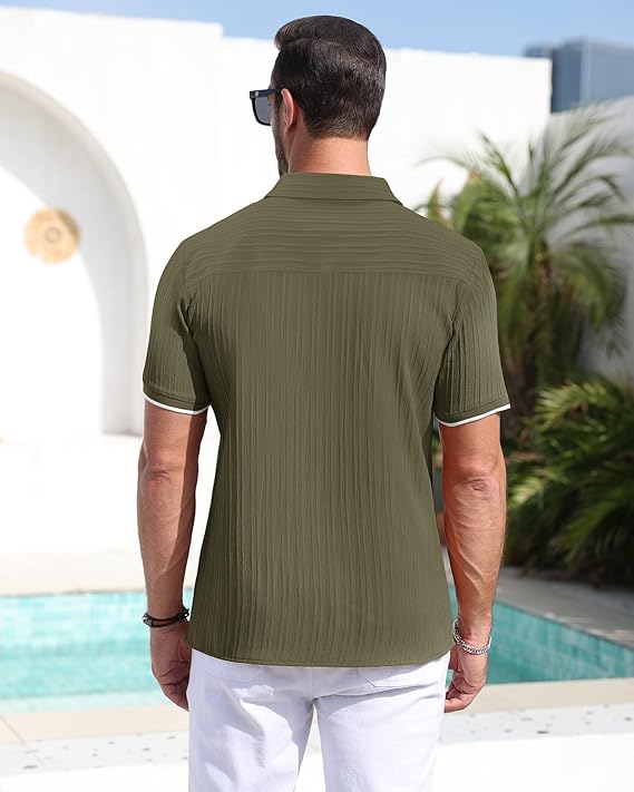 Woenzaia Men's Button Down Summer Shirts