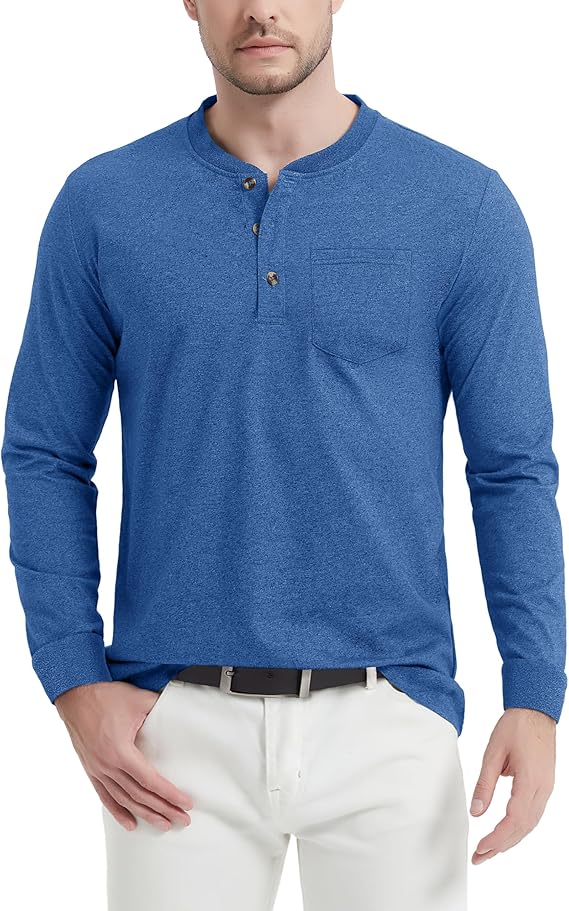 Woenzaia Men's Henley Shirts