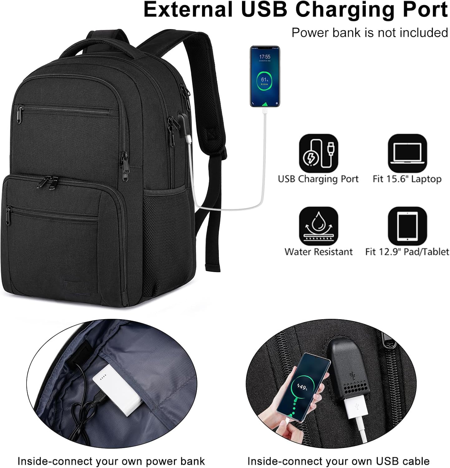 MINGALONDON Backpack for Men and Women 15.6 Inch