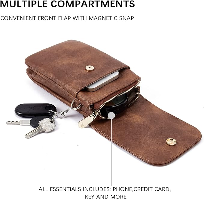 MINGALONDON Women Leather Small Crossbody Bags