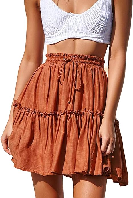 CHICZONE Women's Summer Cute High Waist Ruffle Skirt