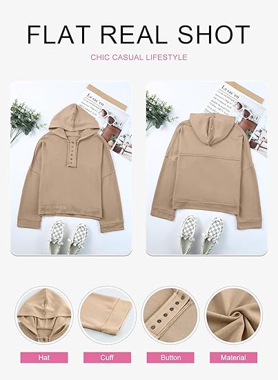 Crazy Grid Women Fall V Neck Button Down Hoodies