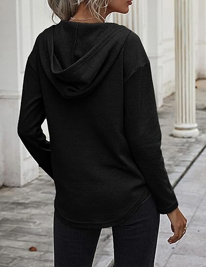 KISSMODA Women's Long Sleeve Drawstring Pullover