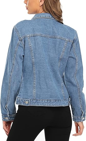 BETTE BOUTIK Women's Denim Jackets Button Up